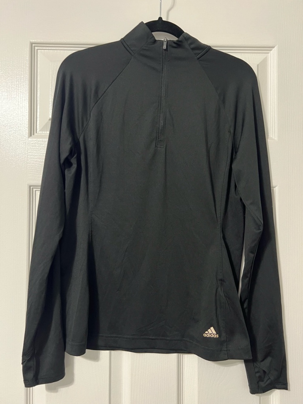 adidas Black Long-Sleeve Half-Zip Performance Top